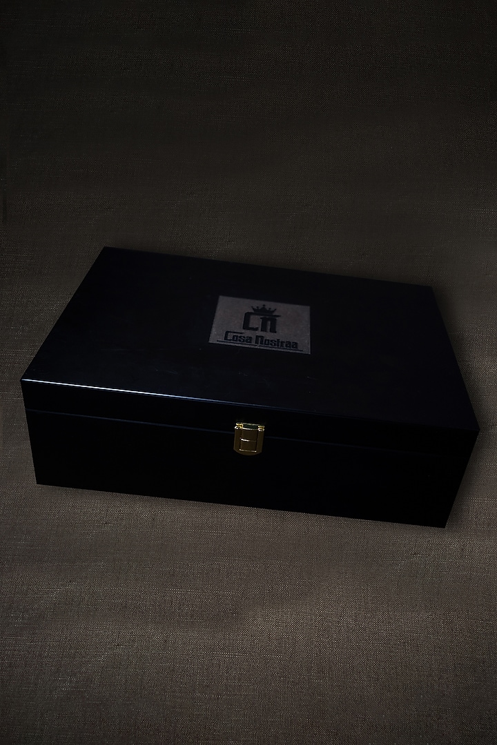 Antique Red Gold Finish Cufflink Set With Tie by Cosa Nostraa at Pernia's Pop Up Shop