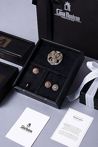 Dual Tone Finish Brass Cufflink Set by Cosa Nostraa