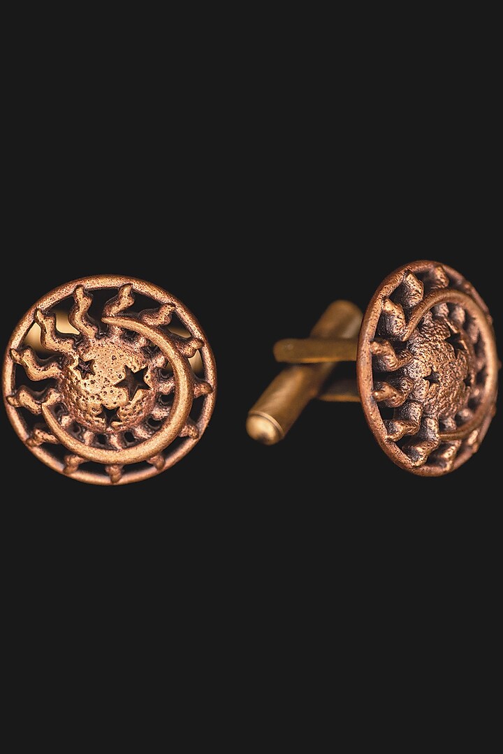Dual Tone Finish Brass Cufflink Set by Cosa Nostraa at Pernia's Pop Up Shop