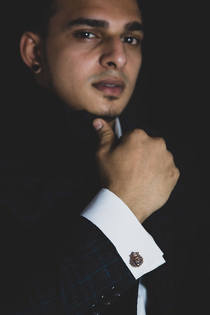 Dual Tone Cufflink Set With Brooch by Cosa Nostraa at Pernia's Pop Up Shop