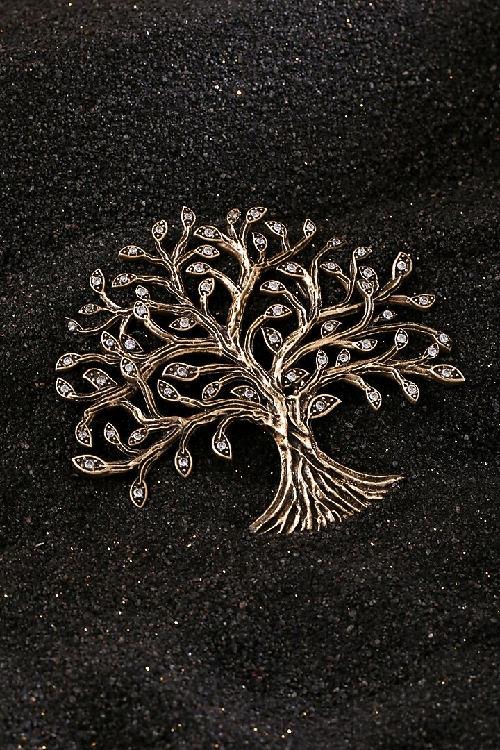 Antique Gold Finish Great Banyan Brooch by Cosa Nostraa at Pernia's Pop Up Shop