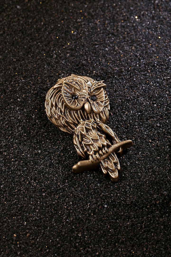 Antique Gold Beaded Finish Hooter Brooch by Cosa Nostraa at Pernia's Pop Up Shop