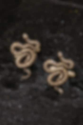 Antique Gold Finish Slytherin Cufflinks (Set of 2) by Cosa Nostraa at Pernia's Pop Up Shop