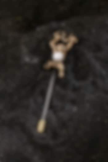 Antique Gold Finish Pearl Monkey Lapel Pin by Cosa Nostraa at Pernia's Pop Up Shop