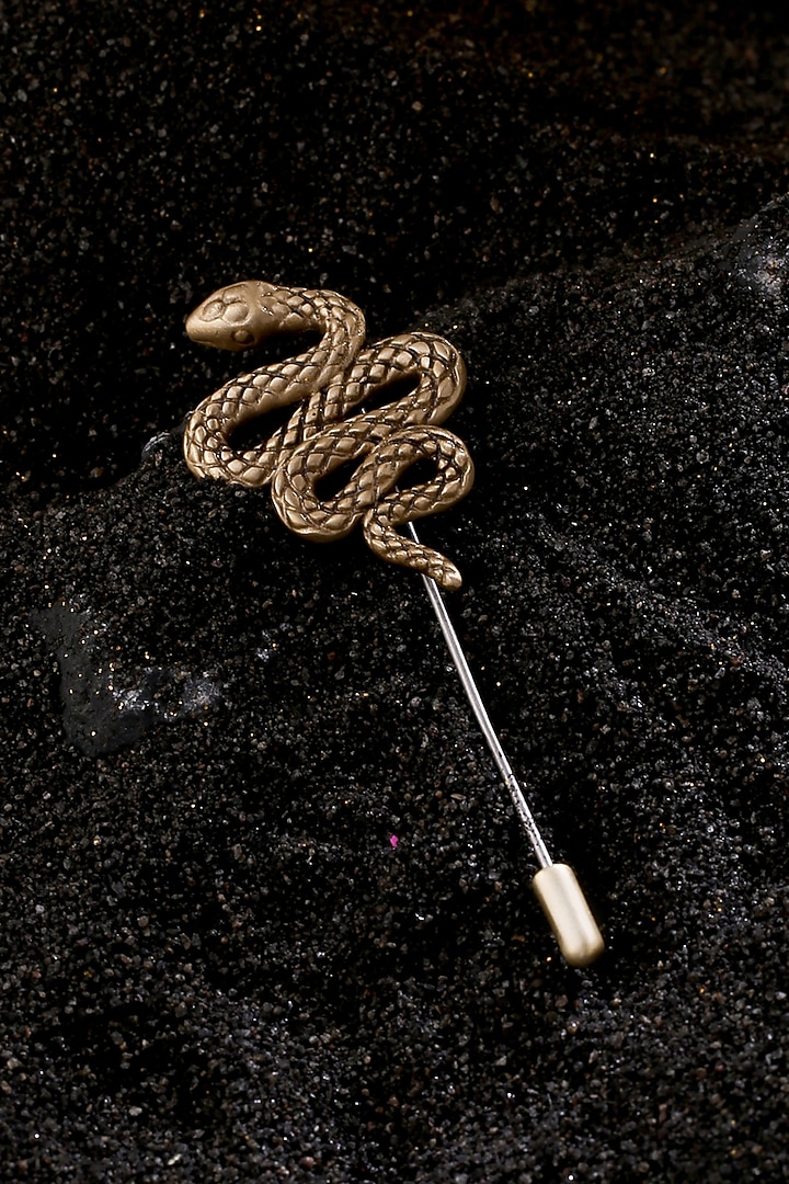 Antique Gold Finish Serpent Lapel Pin by Cosa Nostraa at Pernia's Pop Up Shop