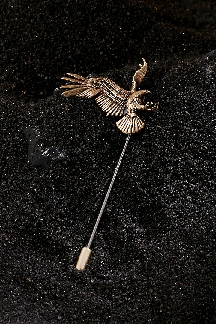 Antique Gold Finish Vivacious Phoenix Lapel Pin by Cosa Nostraa at Pernia's Pop Up Shop