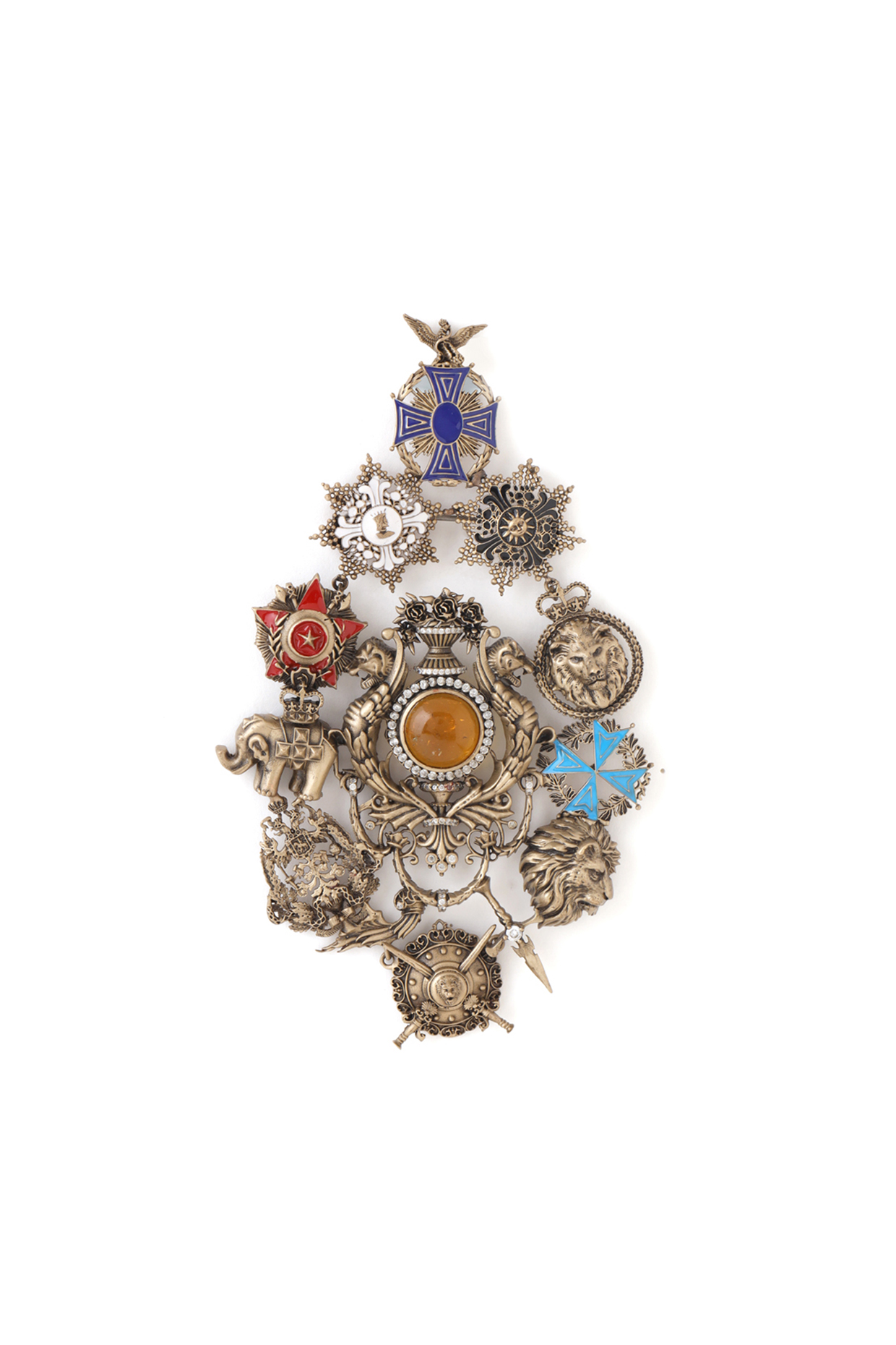 Gold Brass Brooch by Cosa Nostraa