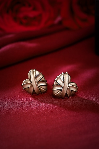 White & Gold Brass Cufflinks by Cosa Nostraa