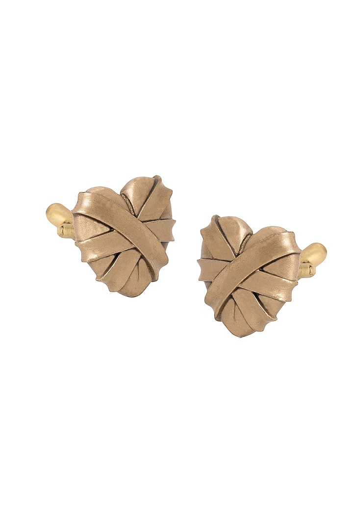 White & Gold Brass Cufflinks by Cosa Nostraa at Pernia's Pop Up Shop