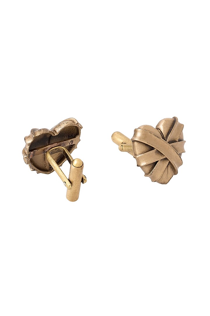 White & Gold Brass Cufflinks by Cosa Nostraa at Pernia's Pop Up Shop