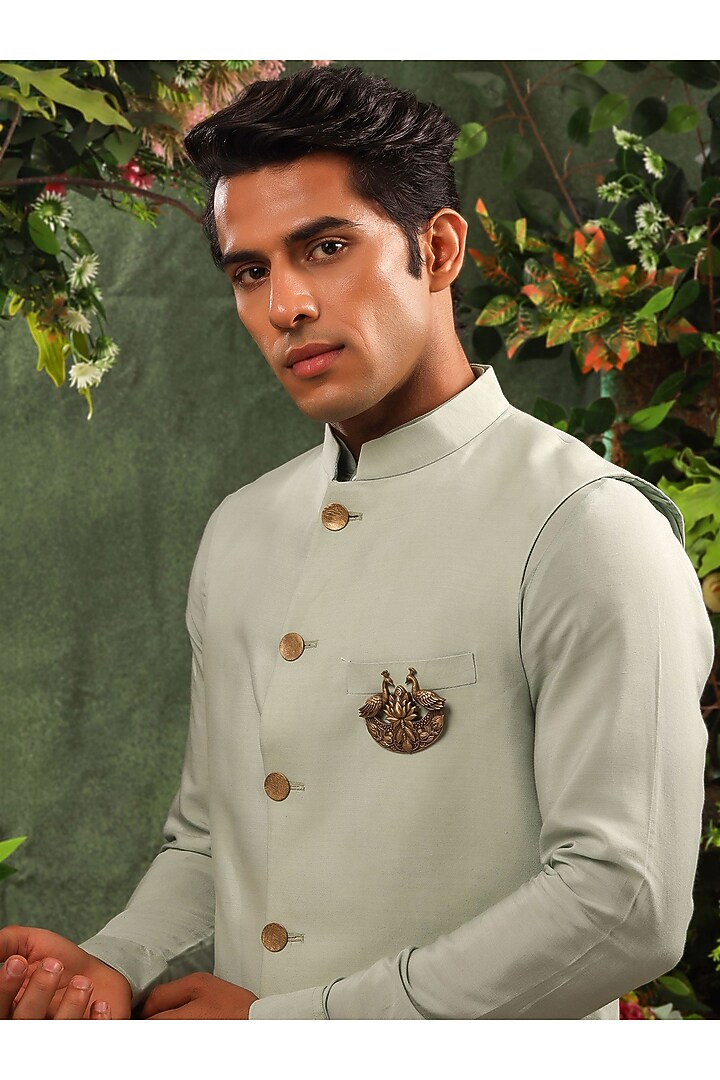 Antique Gold Finish Bird Of India Brooch by Cosa Nostraa at Pernia's Pop Up Shop