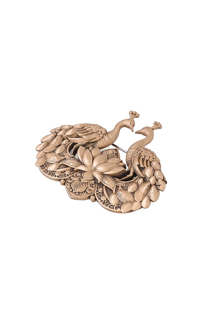 Antique Gold Brass Peacock Pride Brooch by Cosa Nostraa at Pernia's Pop Up Shop