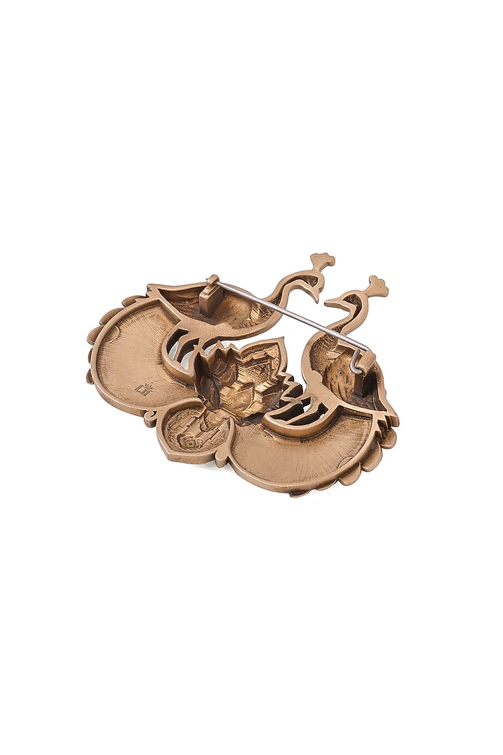 Antique Gold Brass Peacock Pride Brooch by Cosa Nostraa at Pernia's Pop Up Shop