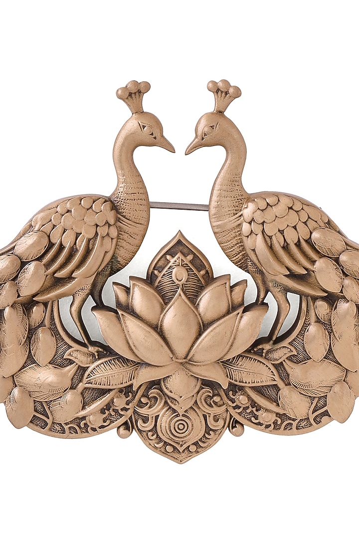 Antique Gold Brass Peacock Pride Brooch by Cosa Nostraa at Pernia's Pop Up Shop