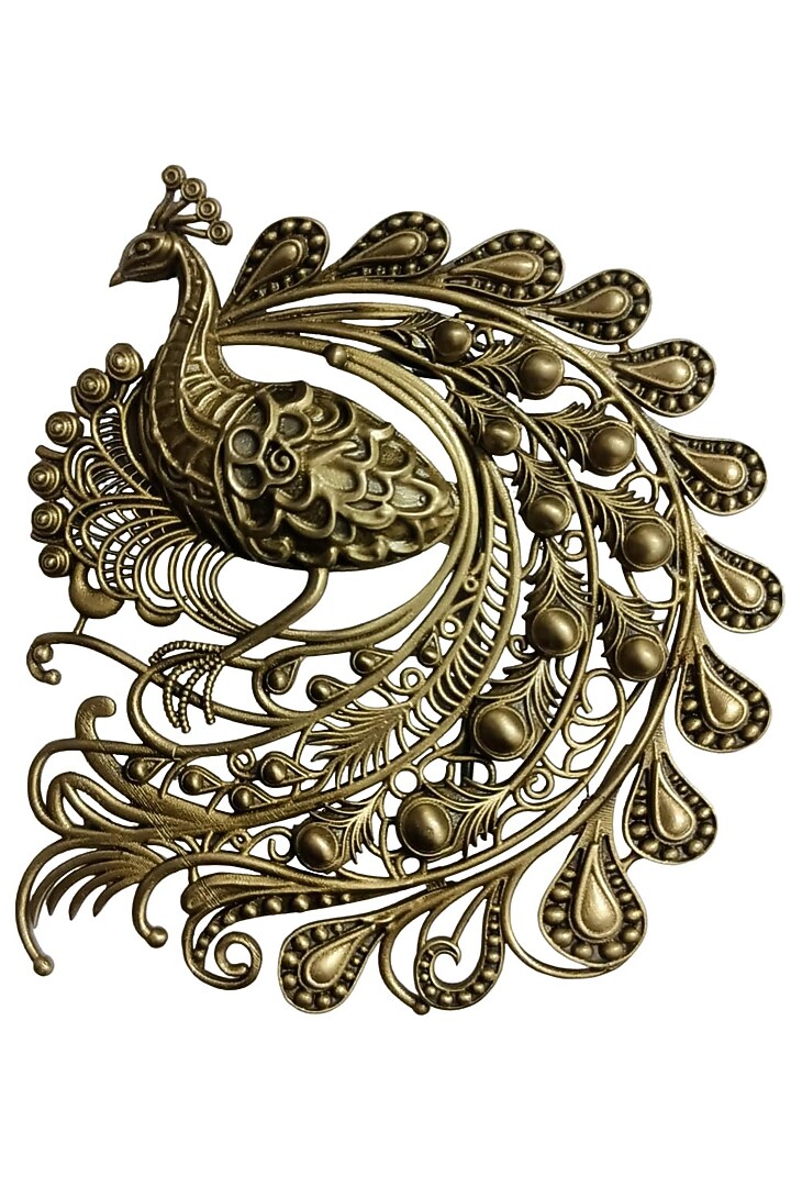 Antique Gold Brass Peacock In Paradise Brooch by Cosa Nostraa at Pernia's Pop Up Shop