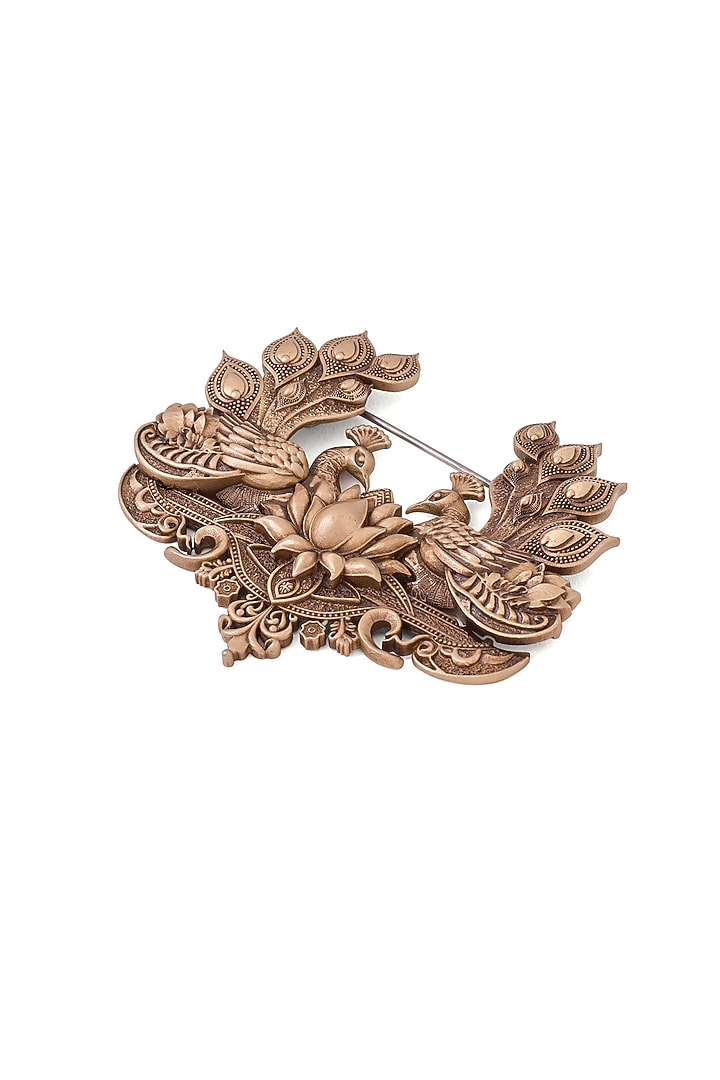 Antique Gold Brass Peacock Brooch by Cosa Nostraa at Pernia's Pop Up Shop