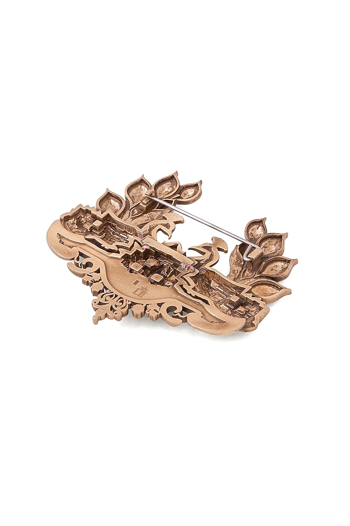 Antique Gold Brass Peacock Brooch by Cosa Nostraa at Pernia's Pop Up Shop