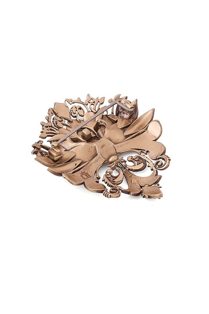 Antique Gold Brass Lotus Magic Brooch by Cosa Nostraa at Pernia's Pop Up Shop