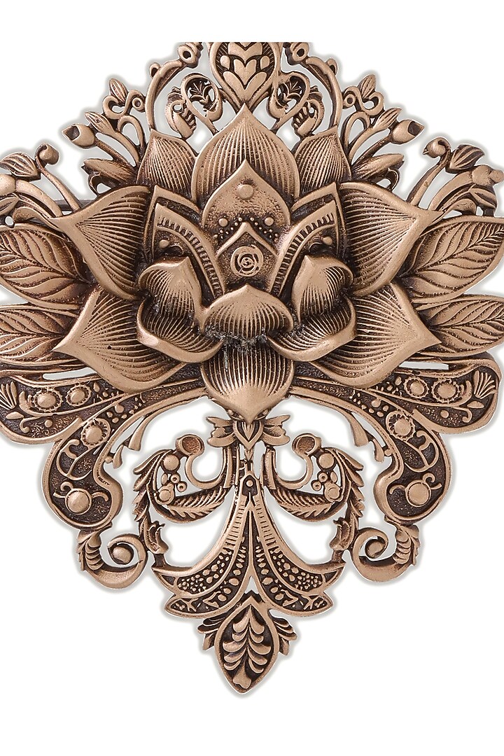 Antique Gold Brass Lotus Magic Brooch by Cosa Nostraa at Pernia's Pop Up Shop