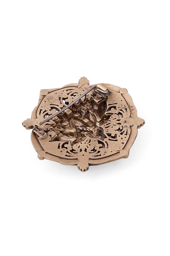Antique Gold Brass Lotus Brooch by Cosa Nostraa at Pernia's Pop Up Shop