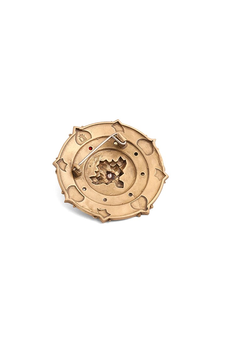 Antique Gold Brass Lotus Beauty Brooch by Cosa Nostraa at Pernia's Pop Up Shop