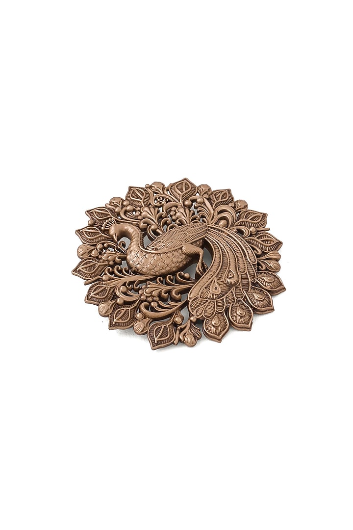 Antique Gold Brass Royal Peacock Brooch by Cosa Nostraa at Pernia's Pop Up Shop