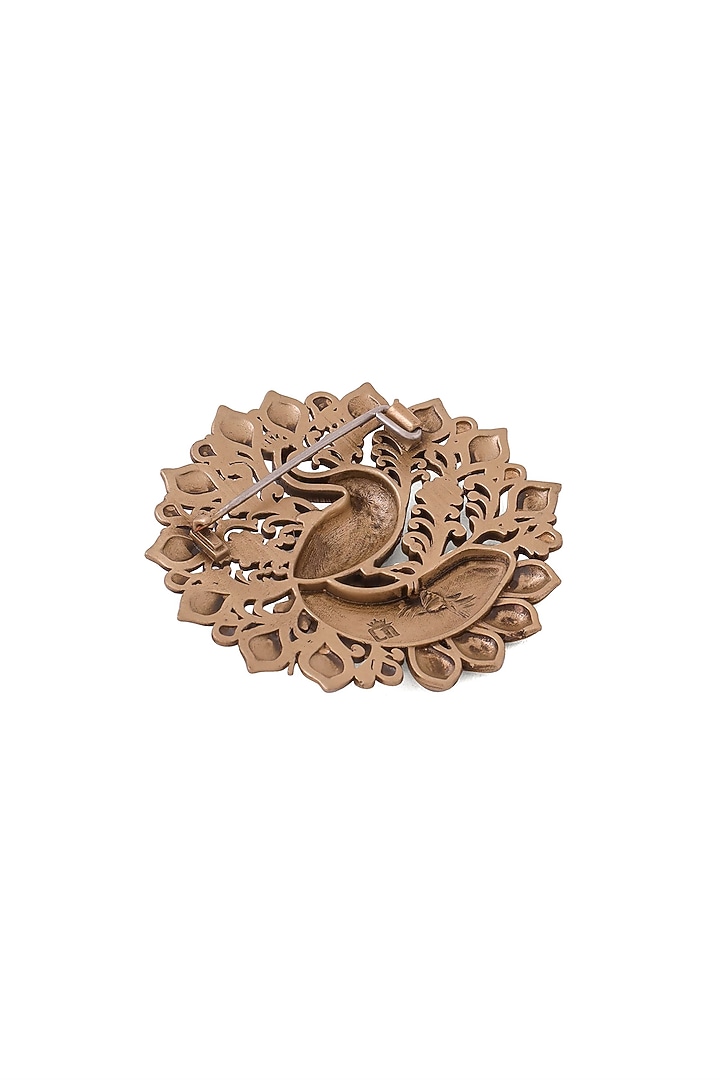 Antique Gold Brass Royal Peacock Brooch by Cosa Nostraa at Pernia's Pop Up Shop