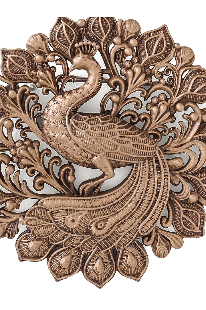 Antique Gold Brass Royal Peacock Brooch by Cosa Nostraa at Pernia's Pop Up Shop