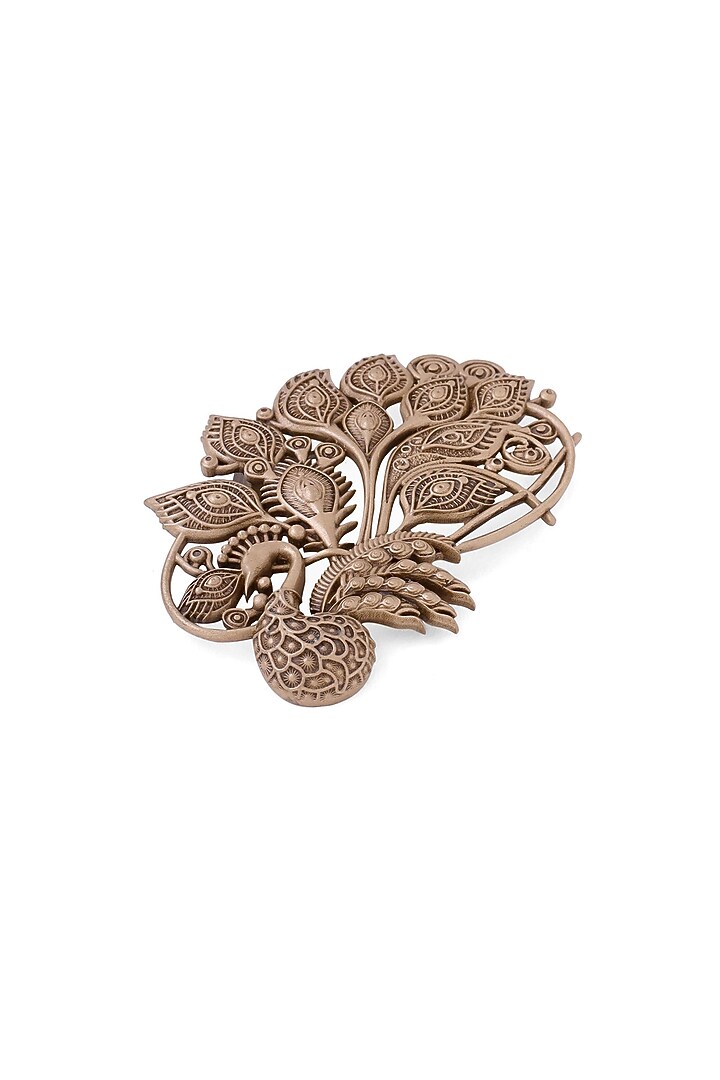 Antique Gold Brass Majestic Peacock Brooch by Cosa Nostraa at Pernia's Pop Up Shop