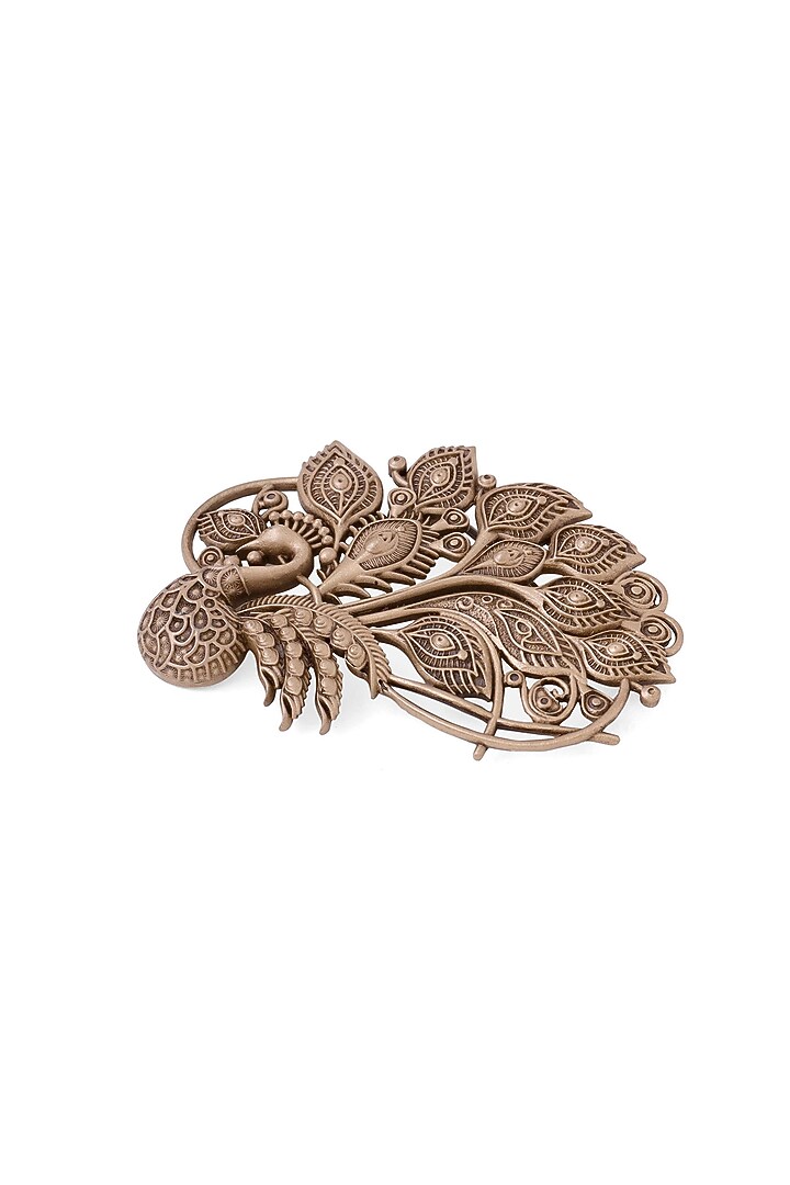 Antique Gold Brass Majestic Peacock Brooch by Cosa Nostraa at Pernia's Pop Up Shop