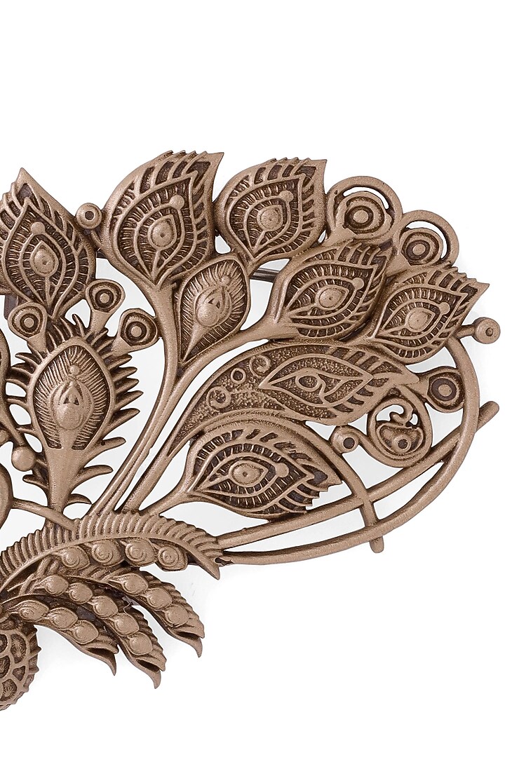 Antique Gold Brass Majestic Peacock Brooch by Cosa Nostraa at Pernia's Pop Up Shop