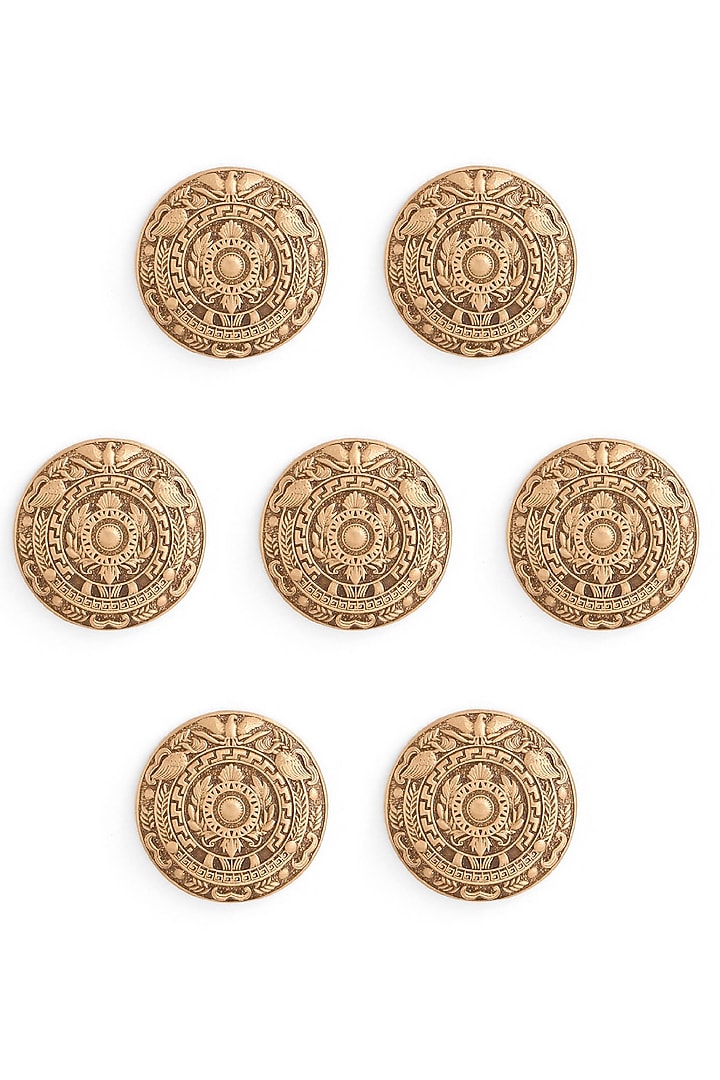 Antique Gold Brass Floral Blossom Buttons (Set Of 7) by Cosa Nostraa at Pernia's Pop Up Shop