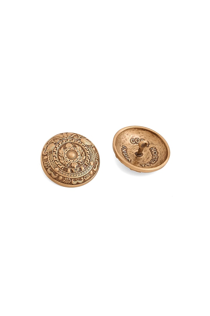 Antique Gold Brass Floral Blossom Buttons (Set Of 7) by Cosa Nostraa at Pernia's Pop Up Shop