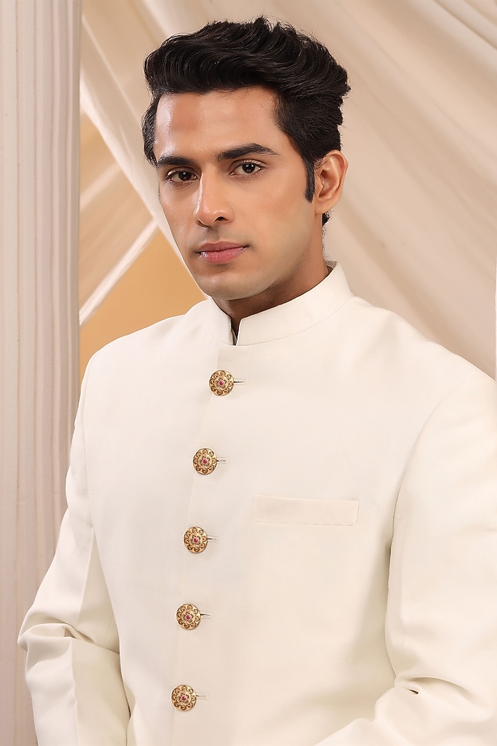 Antique Gold & Rouge Brass Buttons (Set Of 13) by Cosa Nostraa at Pernia's Pop Up Shop