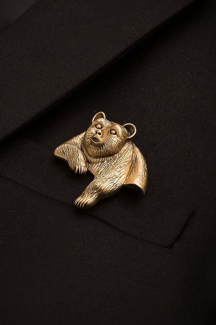 Antique Gold Brass Himalayan Bear Brooch by Cosa Nostraa at Pernia's Pop Up Shop
