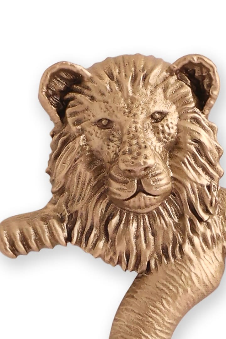 Antique Gold Brass Lion Brooch by Cosa Nostraa at Pernia's Pop Up Shop