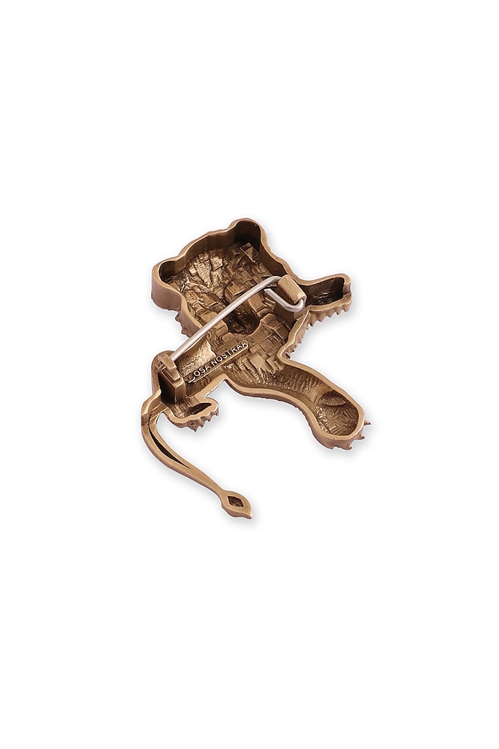 Antique Gold Brass Lion Brooch by Cosa Nostraa at Pernia's Pop Up Shop