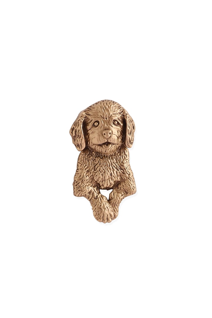 Antique Gold Brass Canine Brooch by Cosa Nostraa at Pernia's Pop Up Shop