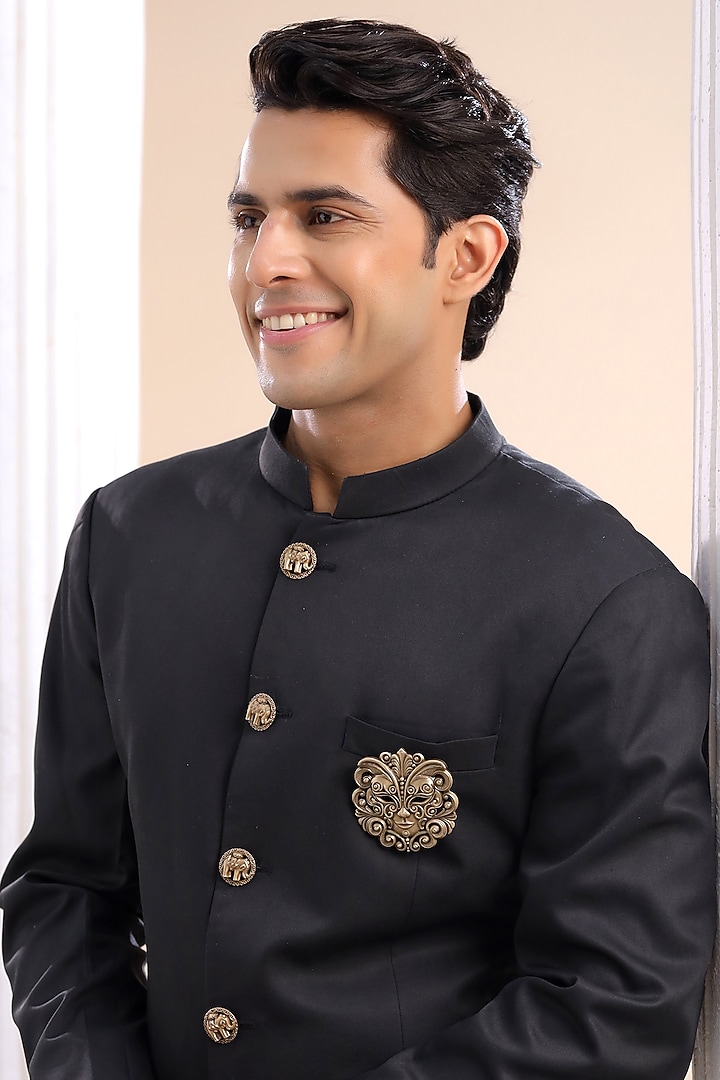 Oxidised Antique Gold Brass Brooch by Cosa Nostraa at Pernia's Pop Up Shop