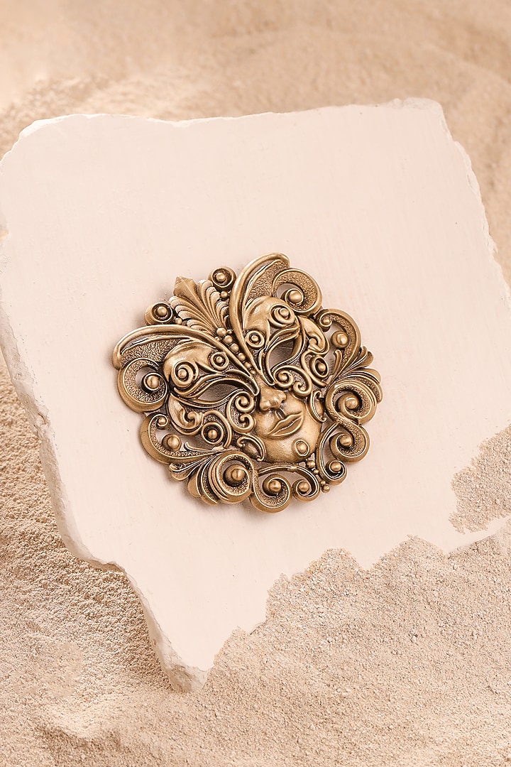 Oxidised Antique Gold Brass Brooch by Cosa Nostraa at Pernia's Pop Up Shop