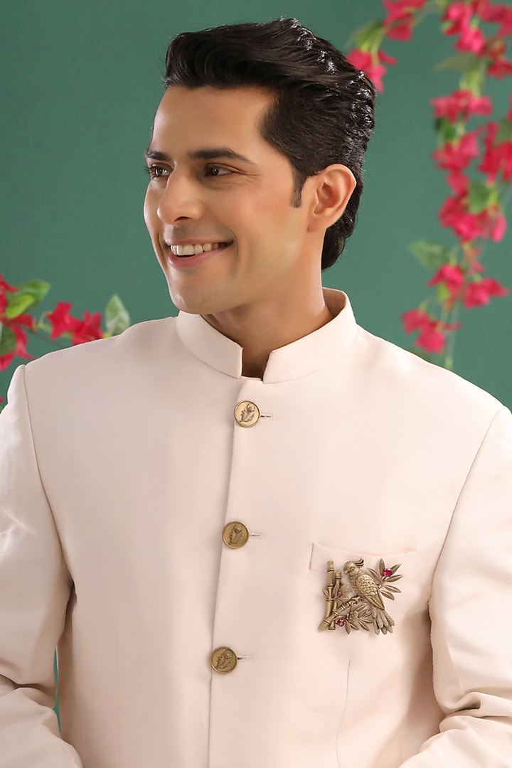 Antique Gold Red Stone Jungle Song Brooch by Cosa Nostraa at Pernia's Pop Up Shop