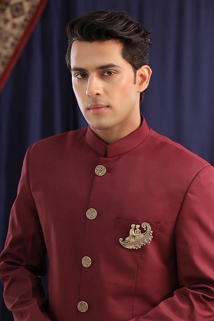 Oxidised Antique Gold Brass Brooch by Cosa Nostraa at Pernia's Pop Up Shop