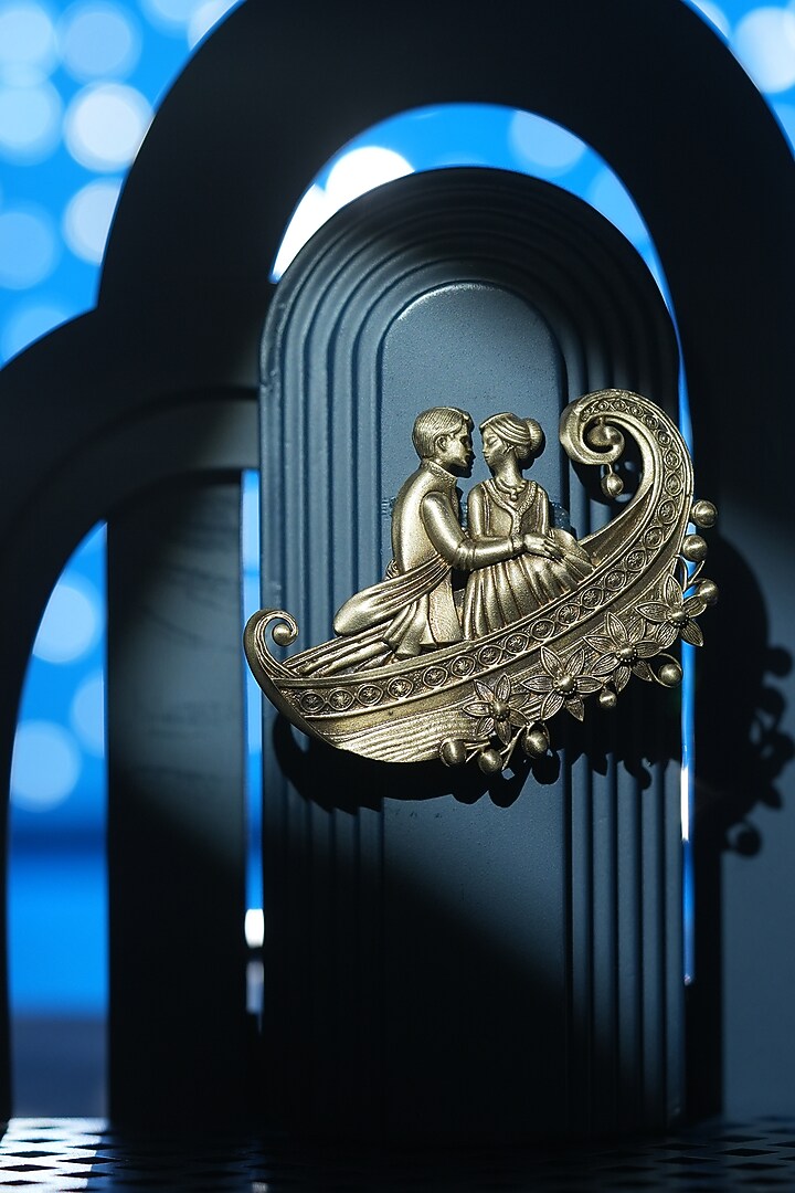 Oxidised Antique Gold Brass Brooch by Cosa Nostraa at Pernia's Pop Up Shop