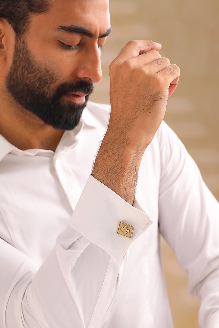Oxidised Antique Gold Brass Cufflinks (Set Of 2) by Cosa Nostraa at Pernia's Pop Up Shop