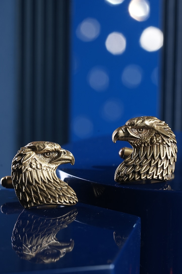 Oxidised Antique Gold Brass Cufflinks (Set of 2) by Cosa Nostraa at Pernia's Pop Up Shop