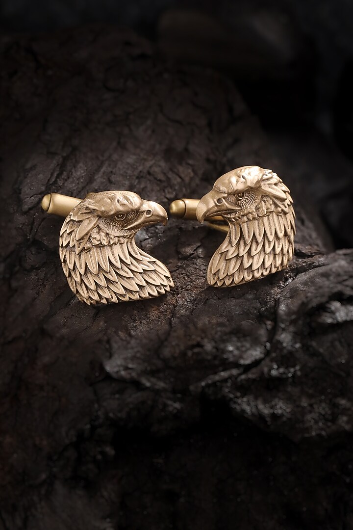 Oxidised Antique Gold Brass Cufflinks (Set of 2) by Cosa Nostraa at Pernia's Pop Up Shop