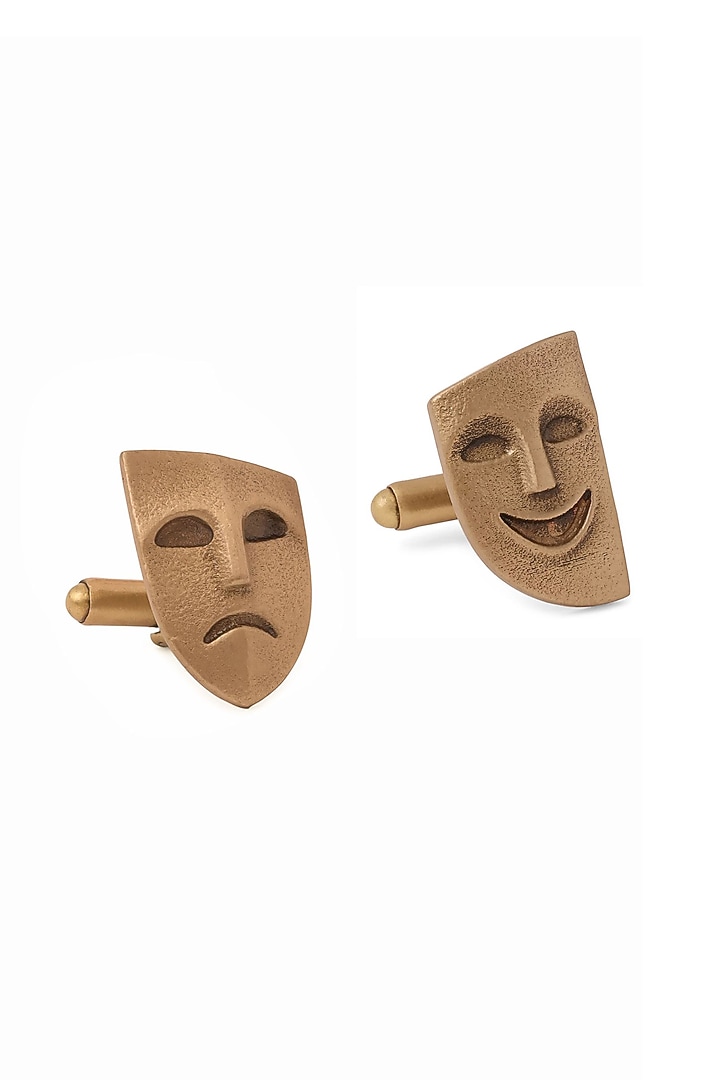 Oxidised Antique Gold Brass Cufflinks (Set Of 2) by Cosa Nostraa at Pernia's Pop Up Shop