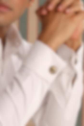 Black & Oxidised Finish Brass Cufflinks (Set Of 2) by Cosa Nostraa at Pernia's Pop Up Shop