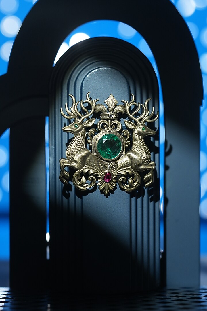 Oxidised Antique Gold Brass Brooch by Cosa Nostraa at Pernia's Pop Up Shop