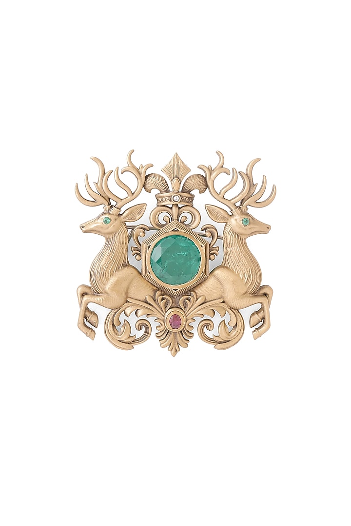 Oxidised Antique Gold Brass Brooch by Cosa Nostraa at Pernia's Pop Up Shop